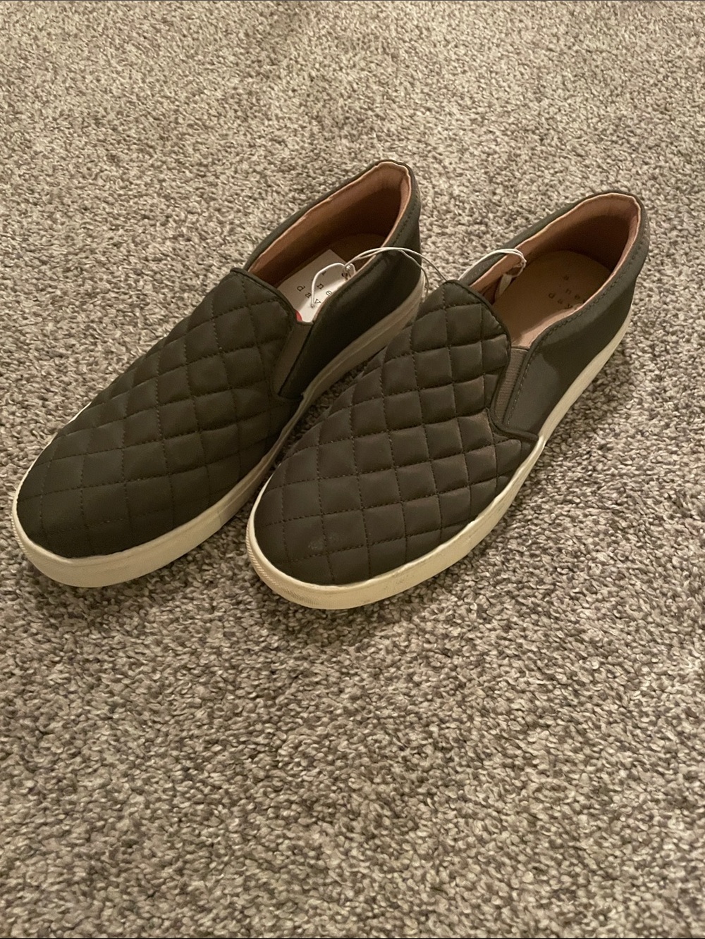 a new day Quilted Slip-On Loafers in Olive